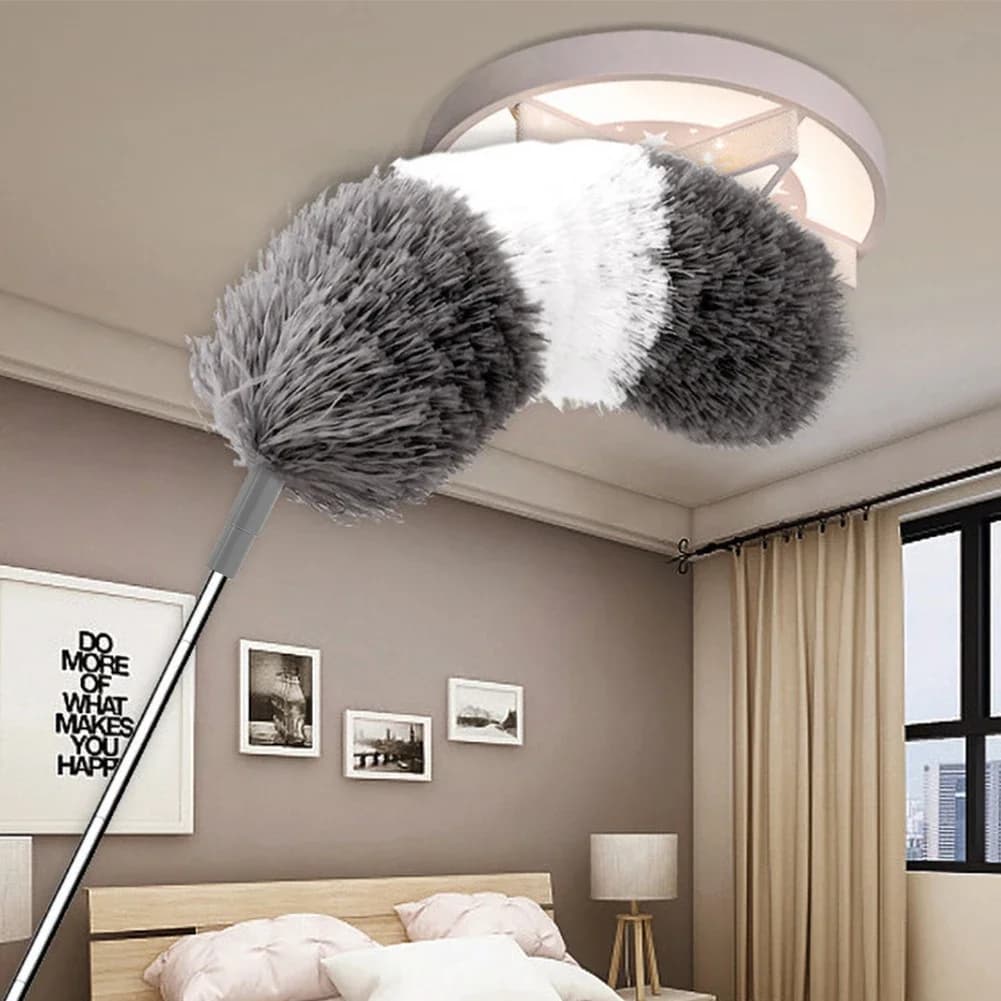 Spazzola per spolverino telescopica per pulizia spazzole in microfibra per ragnatela a fessura lunga estesa pieghevole per la pulizia della polvere per uso domestico