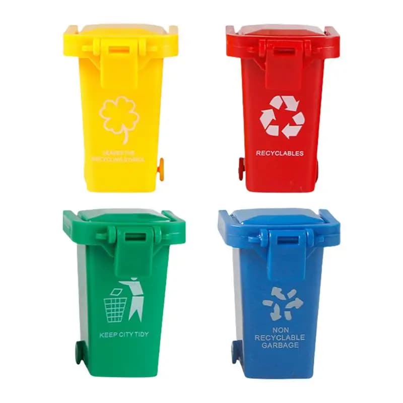 Garbage Toy Can Trash Mini Truck Toys Bin Kids Cans Miniature Curbside Sorting Recycle Vehicles Desk Bins Game Tiny Boy Push