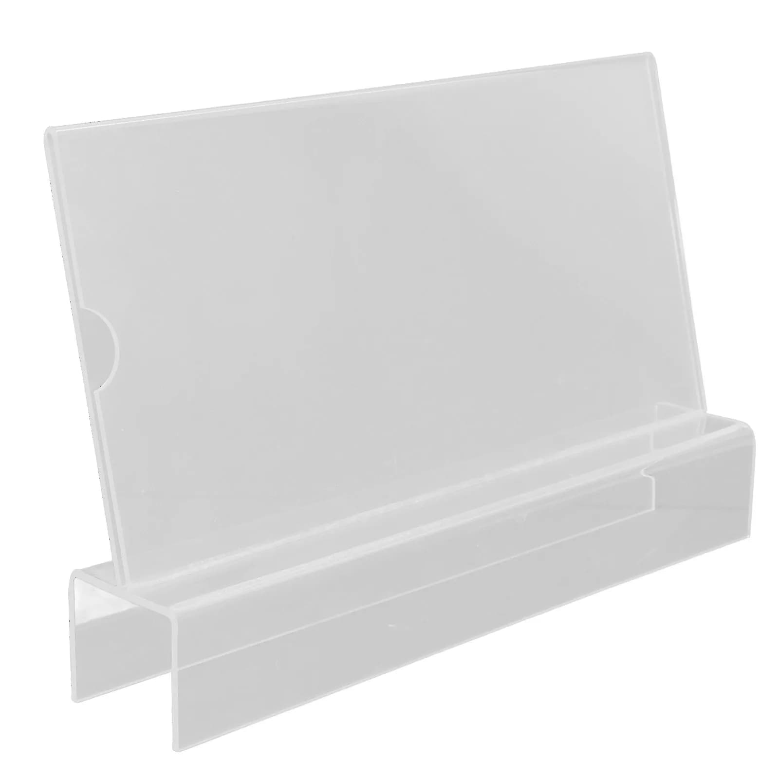 Portaetichette da scrivania in acrilico trasparente, porta cartellini verticale salvaspazio, espositore organizer per negozi al dettaglio