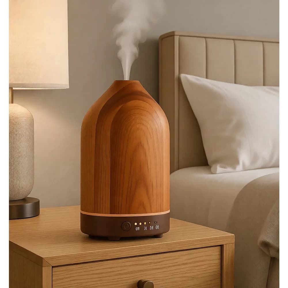 Diffusore di Oli Essenziali in Legno Premium 100ml per Aromaterapia Domestica