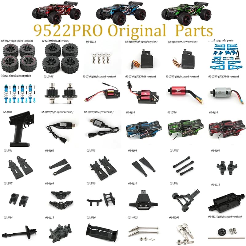 SCY9522 PRO RC Automotive Blu - Accessori di Aggiornamento: Bracci Oscillanti, Tiranti, Alberi di Trasmissione, Differenziali, Motori, Pneumatici, Telaio