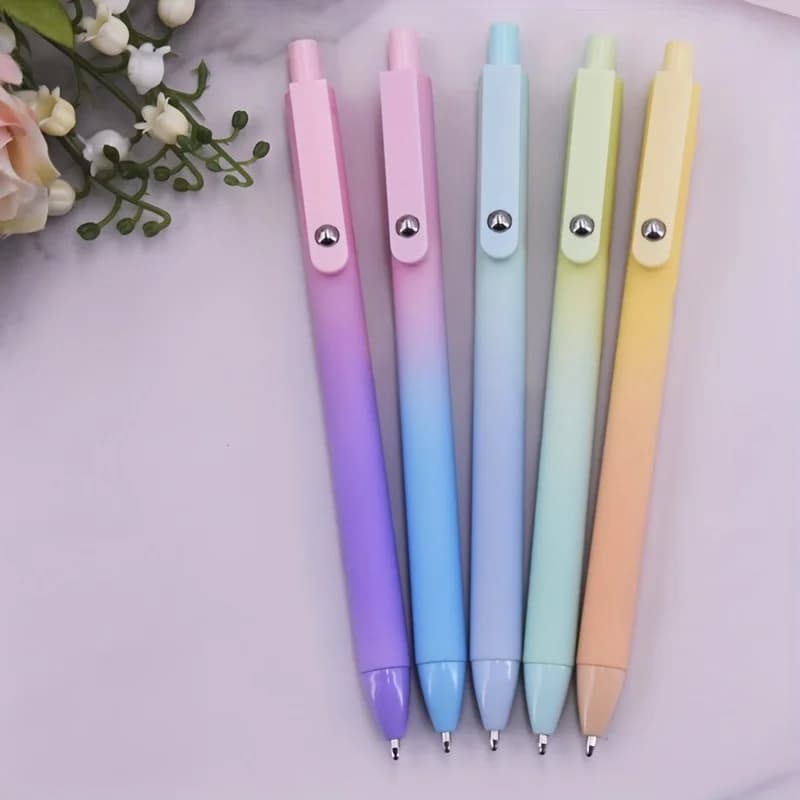 5 Pcs Ink Ballpoint Pens for Women,0.5mm Pen Tip, Cute Office School Supplies Gifts for Women