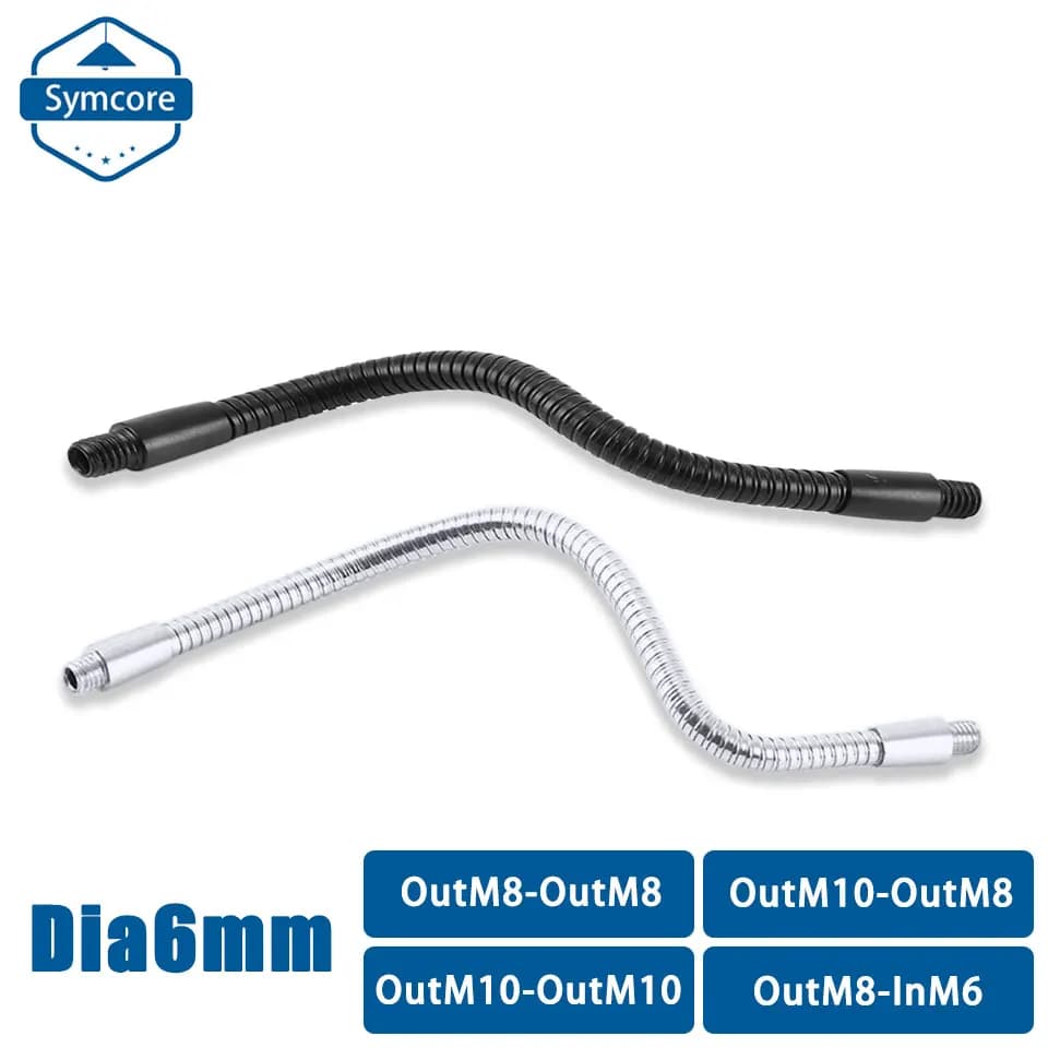 Dia6mm 10/15/20/25/30CM soft flexible light support M6 M8 M10 metal tube for DIY table lamp