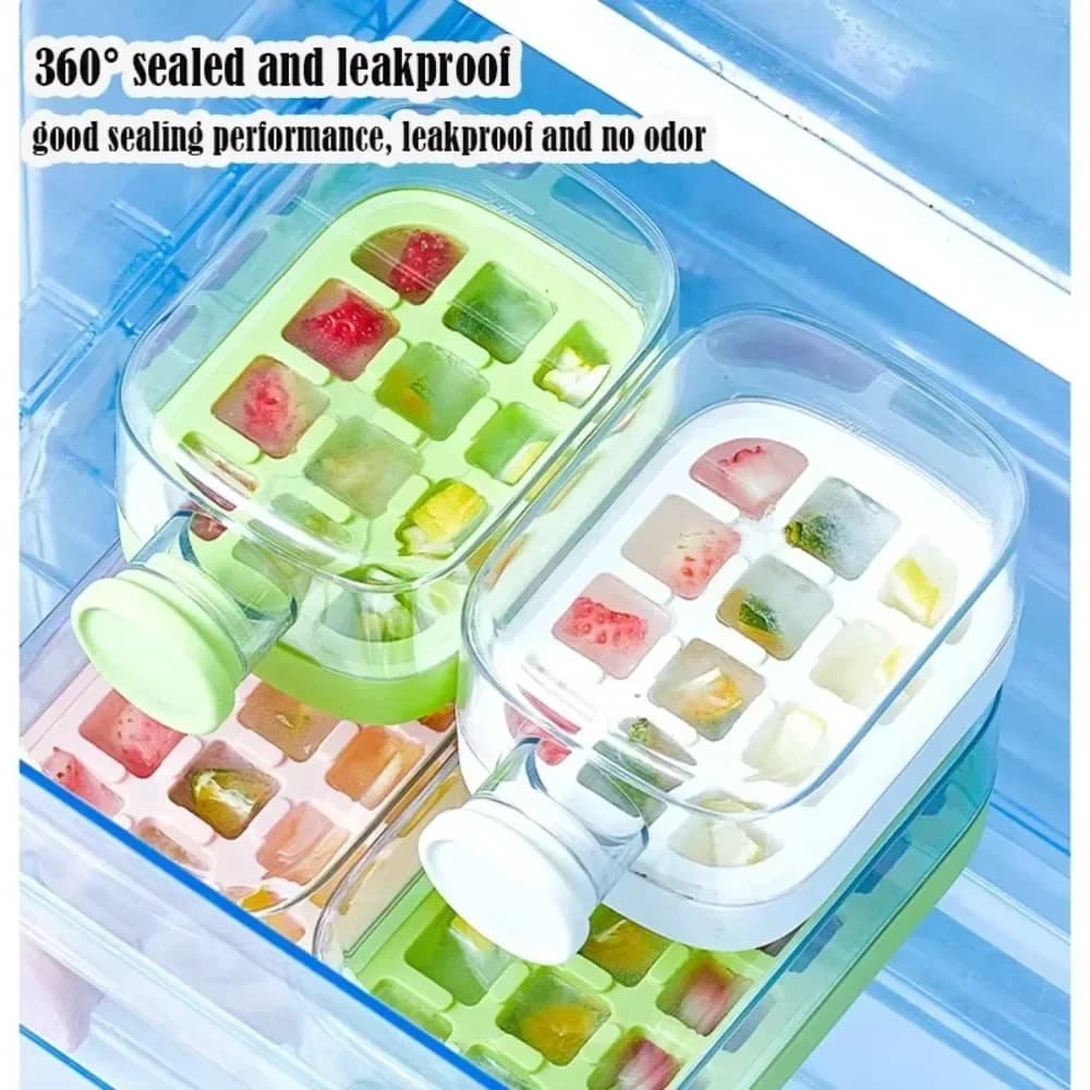 Ice Cube Mold with Cover, Bottle Freezer, Silicone Mold without Contact with Cannuccia and Fascetta