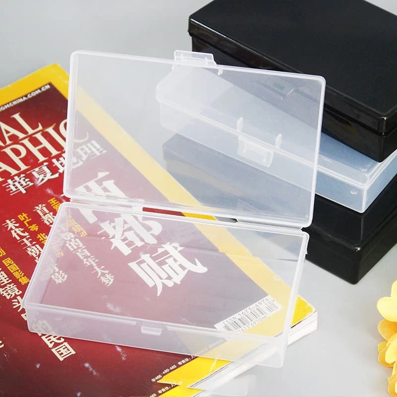 Transparent Plastic Snap Storage Box Dustproof Rectangle Organizer Stickers Box Desktop Container Durable Jewelry Storage Case