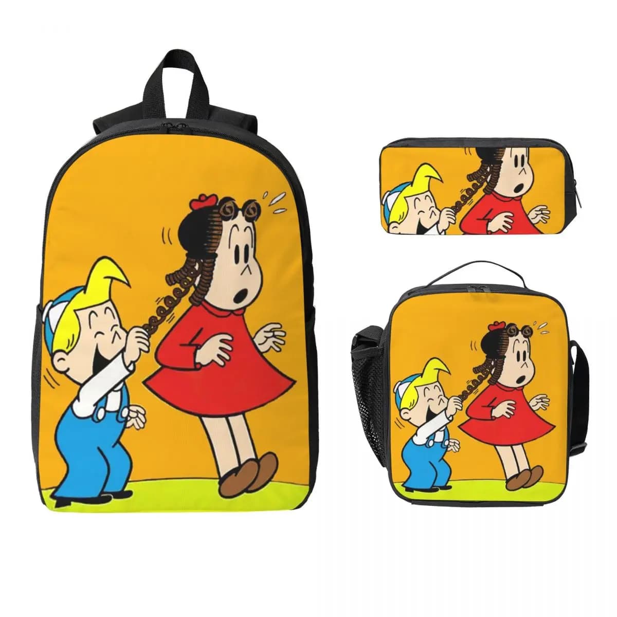 Littles Lulus Kids Backpack Lunch Box Pencil Boxes for Boys Girls Preschool Backpacks Schoolbag Bookbag Set