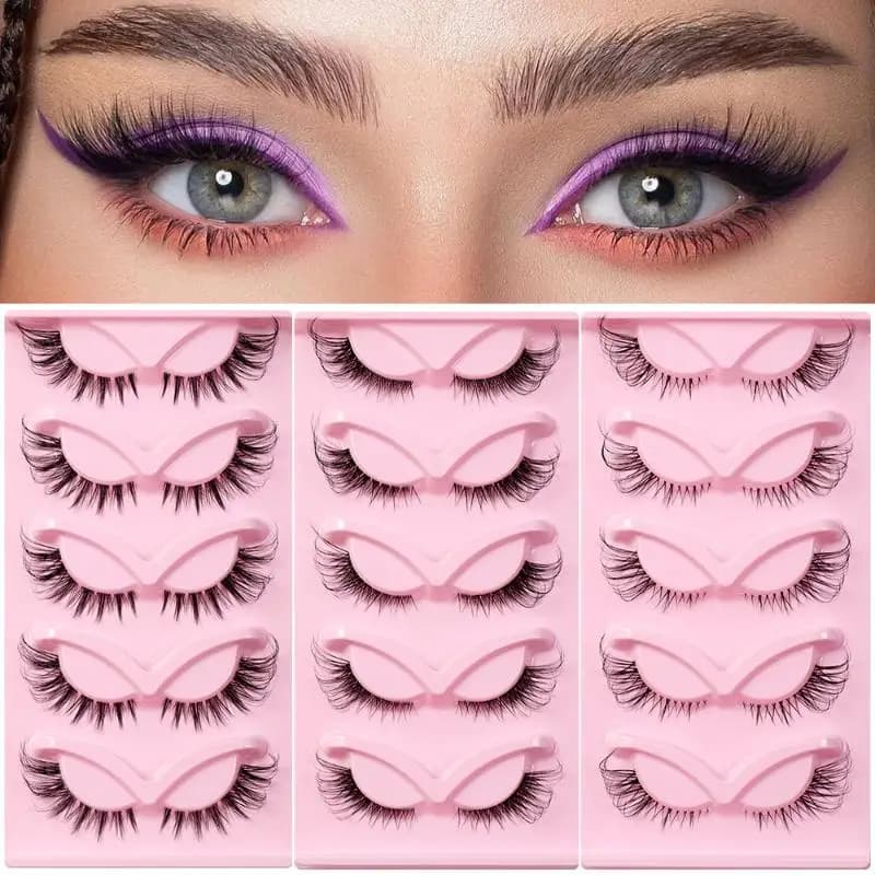 5 Pairs Fox Eye False Eyelashes Eye End Lengthening Long Curling Thick Fluffy All-match Comfortable Fake False Eyelashes