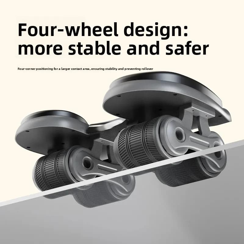 4‑Wheel Automatic Rebound Timing Ab Roller Core Fitness Trainer, Belly Muscle Strengthening Portable Workout Exercise Equipment