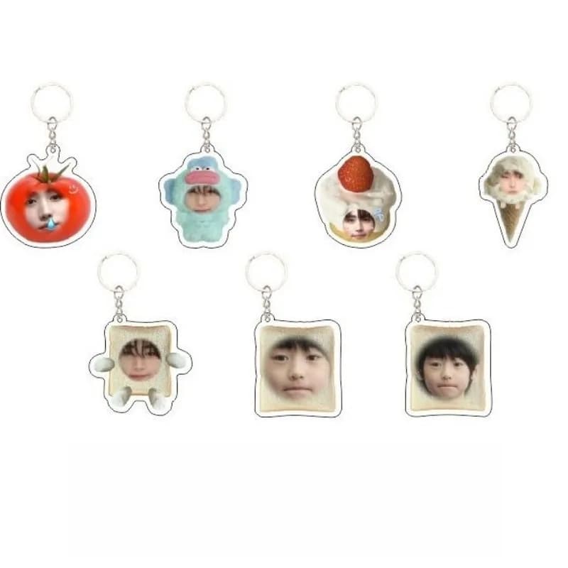 ENHYPENS Cute Bread Ice Cream Shaped Acrylic Keychain Lovely Food Pattern Bag Hanging Charms Mini Dessert Backpack Decorative