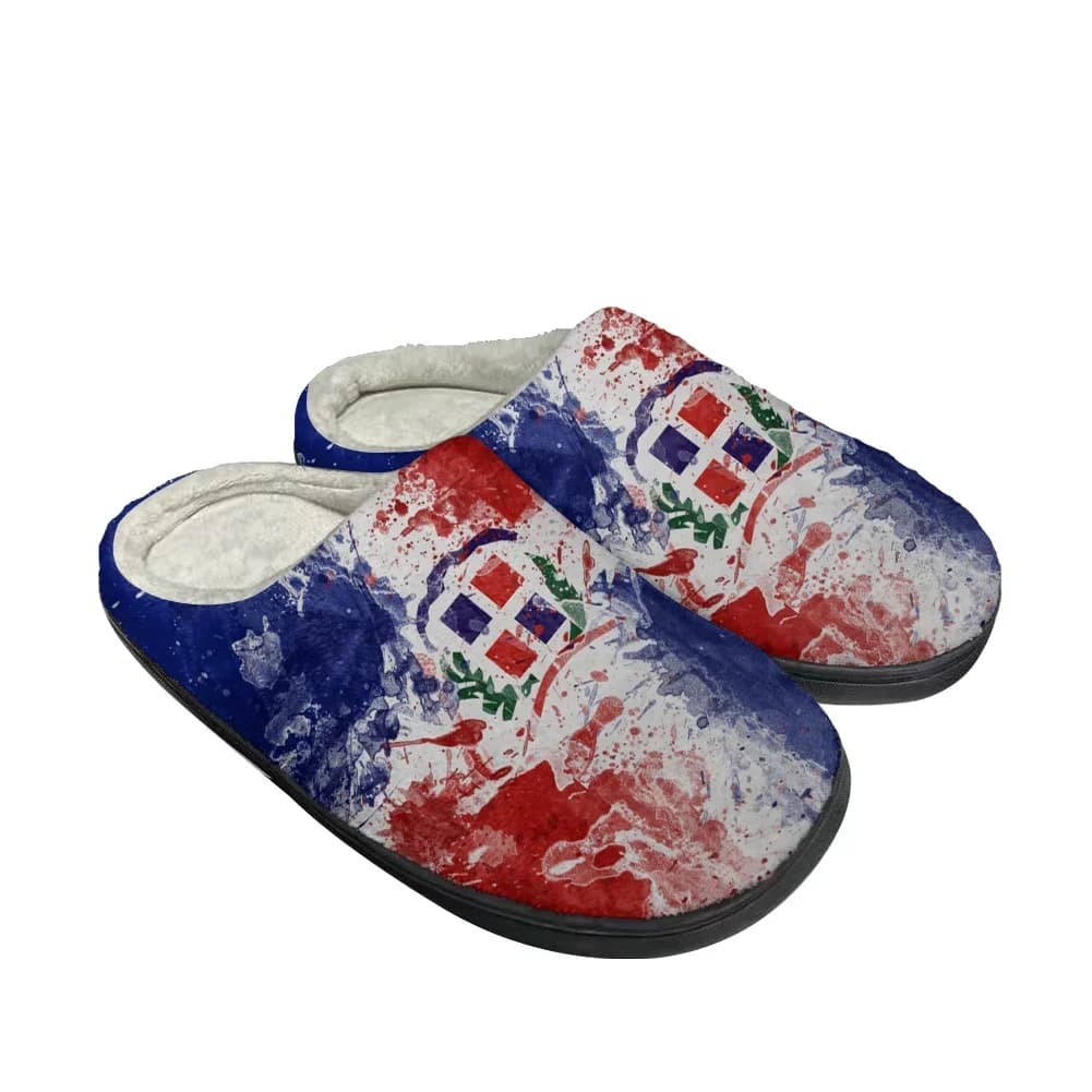 Dominican Republic Fashion Cotton Custom Slippers Men Women Plush Sandals Casual Keep Warm Shoes Comfortable Thermal Slipper