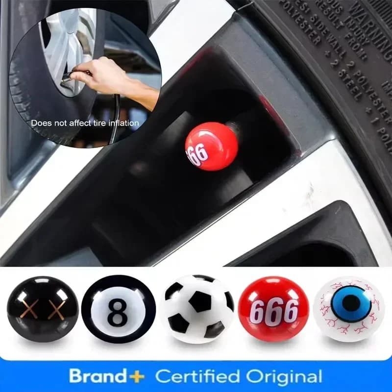 4Pcs Universal Wheel Valve Caps Dust Covers for Bicycle Motorcycle Car Spherical Stem Caps Modification Expression