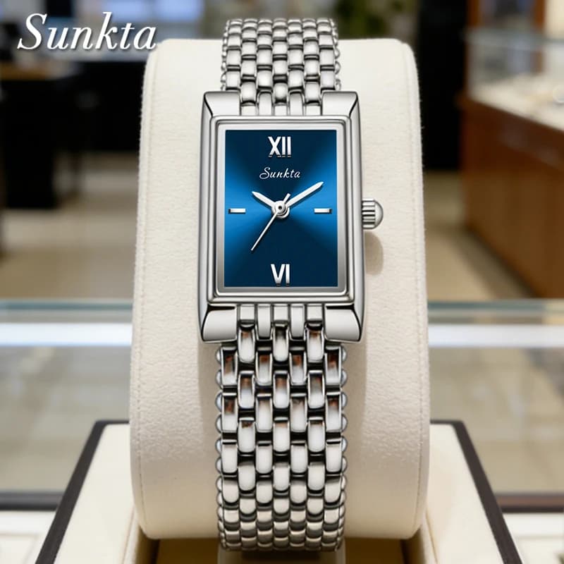 LIGE 2026 Elegant SUNKTA Women's Watches, Fashion Luxury Quartz Wristwatches, Sportswear, Waterproof, Stainless Steel, Gift for Ladies, Reloj Mujer