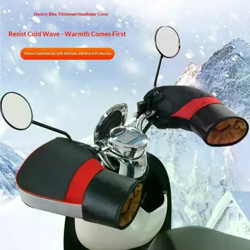 1 pair of motorcycle dumbbell gloves, winter cycling gloves, waterproof handlebar cover gloves, e-bike motorcycle thermal gloves