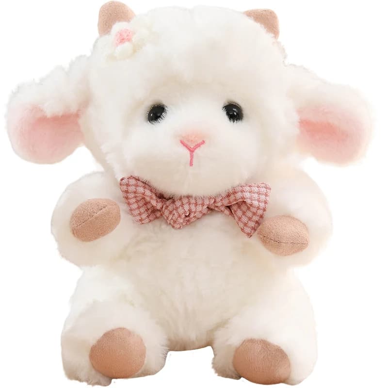 Hot 1pc 23cm Cute Sheep Peluche Toy Kawaii Alpaca With Bib Stuffed Soft Animal Dolls For Children Girls Birthday Christmas Gift