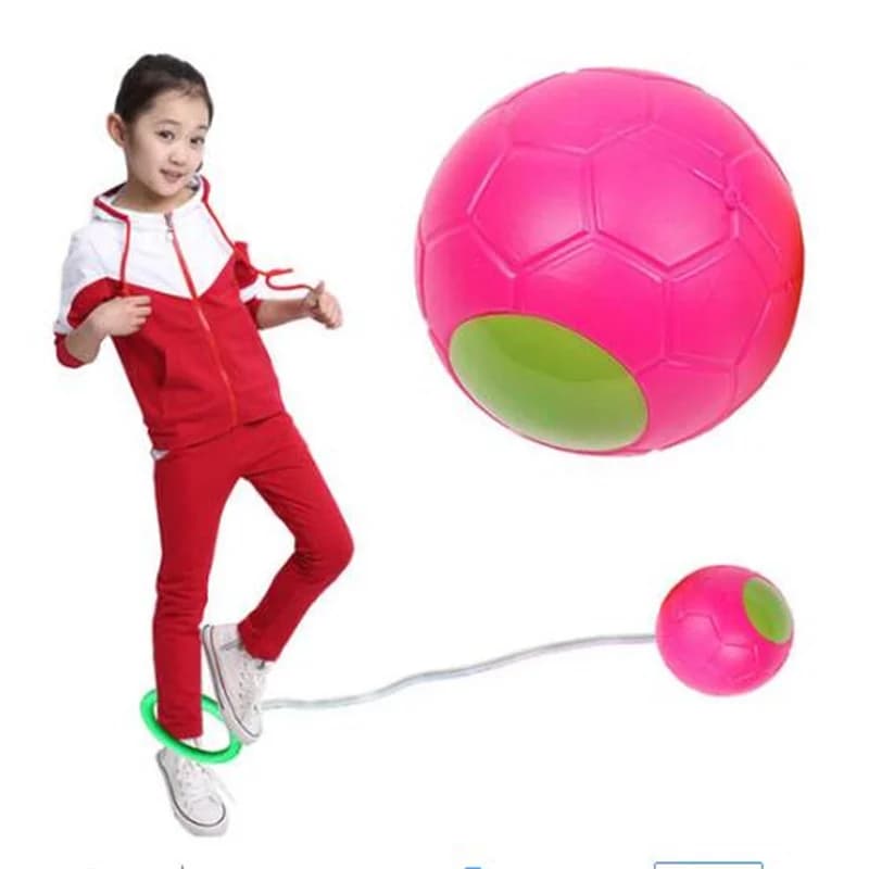 Children Open Air Fun Toy Jump Ball Rotation Ring Single Foot Jump Rope Jumping Ball Exercise Ball Coordination Equilibrium Elastic Response