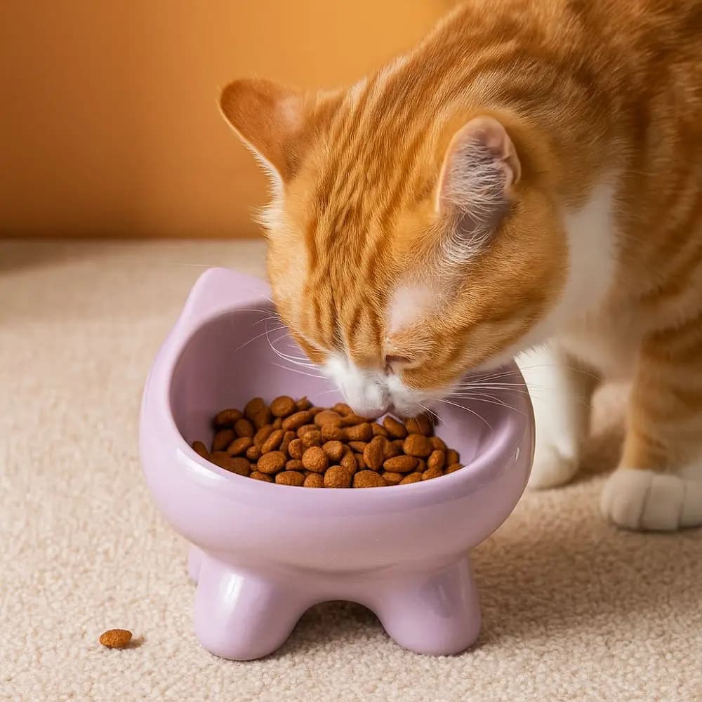 Forniture per gatti Papillon Ciotole per gatti a gamba alta Piatto per mangiatoia per cani antiscivolo di grande diametro Protezione per il collo carina Ciotole per alimenti per animali domestici Casa