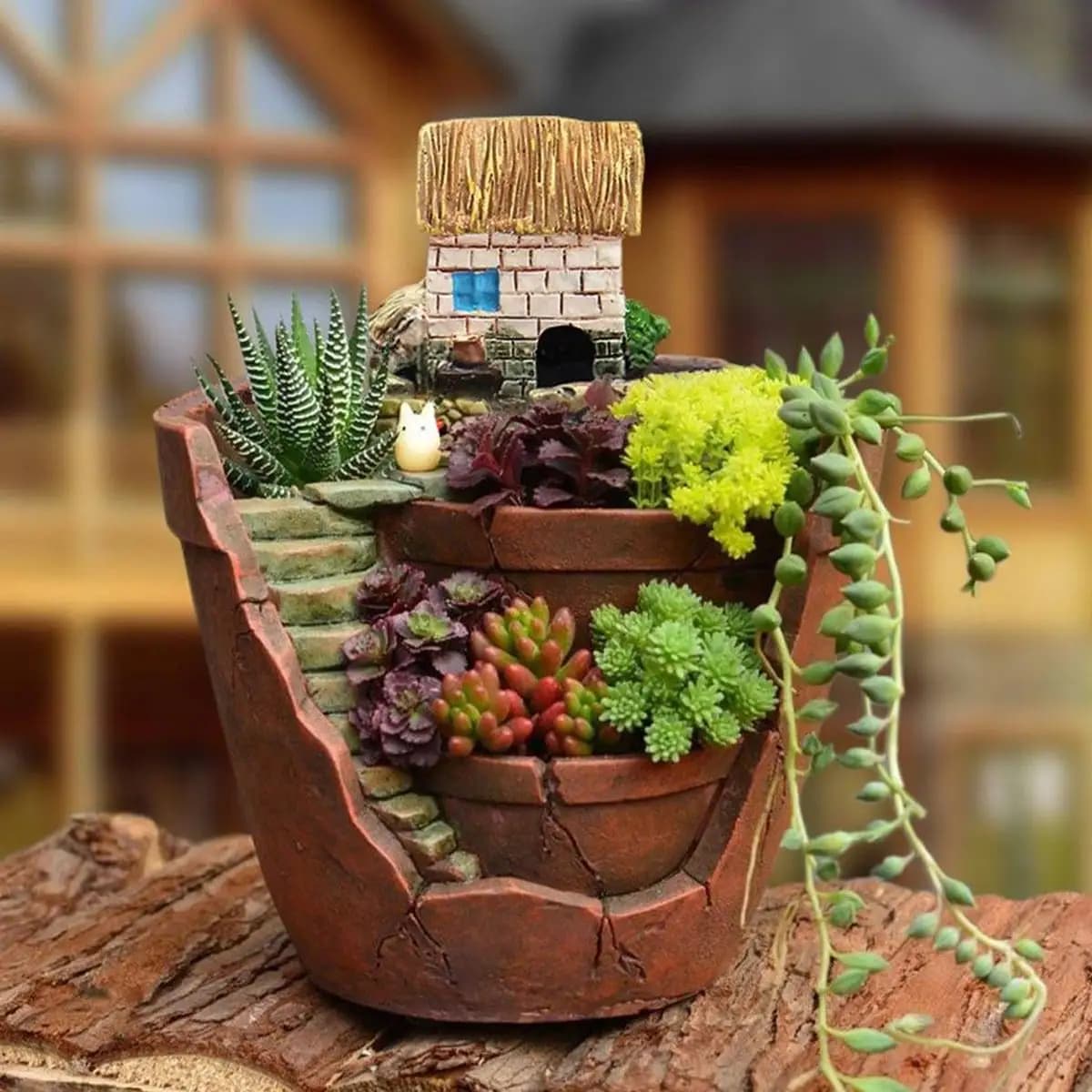 Vase from succulent flowers creative Nordic Vase succulent lazy plant succulent mini flower pot in resin for cartoons