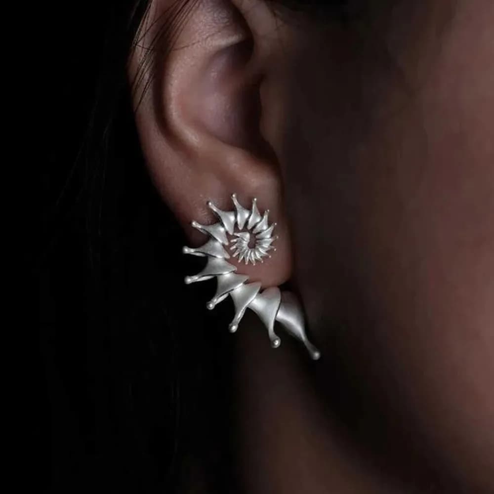 Nuovi Orecchini a Perno Gotici a Conchiglia in Argento Anticato, Gioielli Punk per Uomo e Donna, Accessorio per Vacanze e Regalo