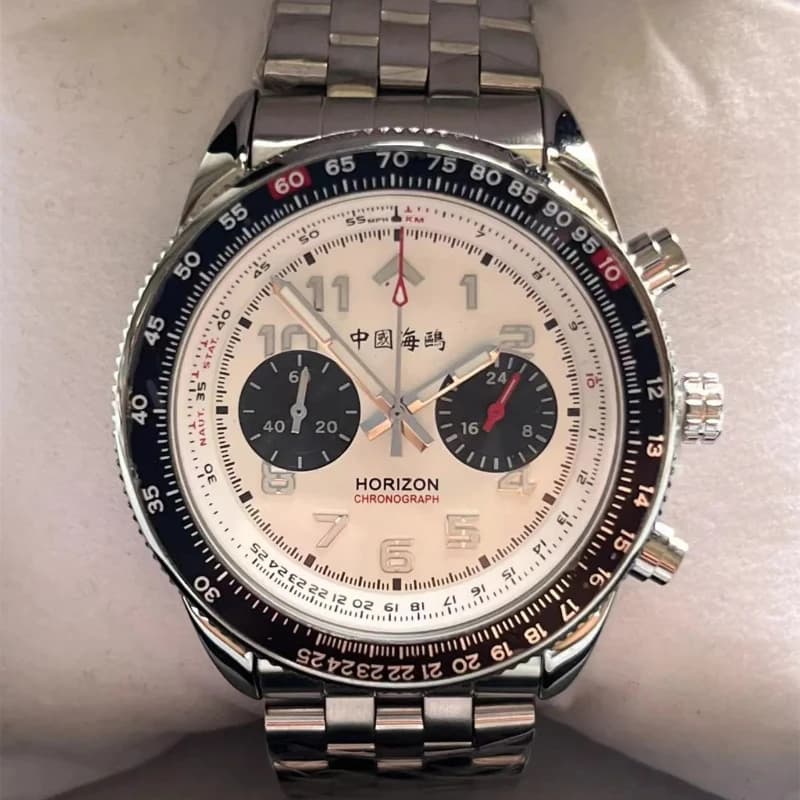 Fashion Casual 42mm 1963 China Aviation Chronograph Mens Pilot Military Quartz Watch Waterproof Canvas Wristwatch