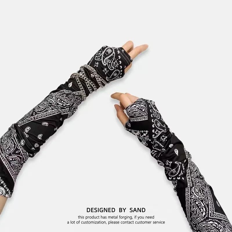 Versatile Handles with Cachemire Flower Pattern for Men, Trendy Refreshing Sleeves, Sun Protective Summer Sleeves