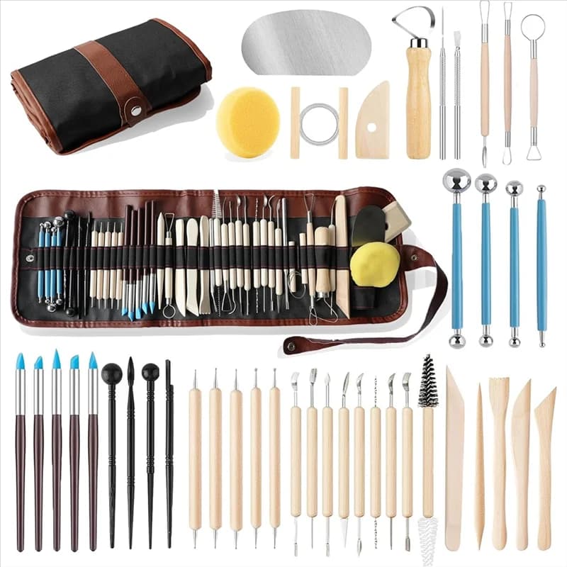 Set di strumenti per ceramica da 43 pezzi per argilla polimerica per kit di strumenti per modellare l'argilla artigianale fai-da-te