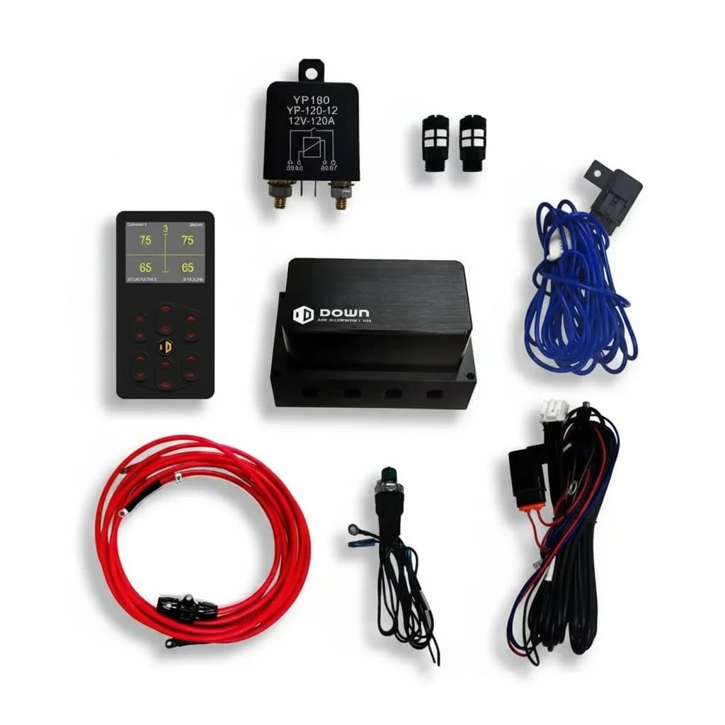 Sistema di Controllo Wireless in Alluminio per Sospensioni Pneumatiche Digitali, Compatibile con AG-CHEM, Sospensioni Pneumatiche Universali per Auto 2000-2010
