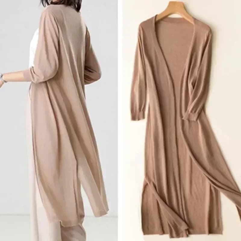 Nuova primavera estate protezione solare abbigliamento donna cardigan lungo maglione lavorato a maglia femminile cappotto da donna giacca scialle da donna capispalla