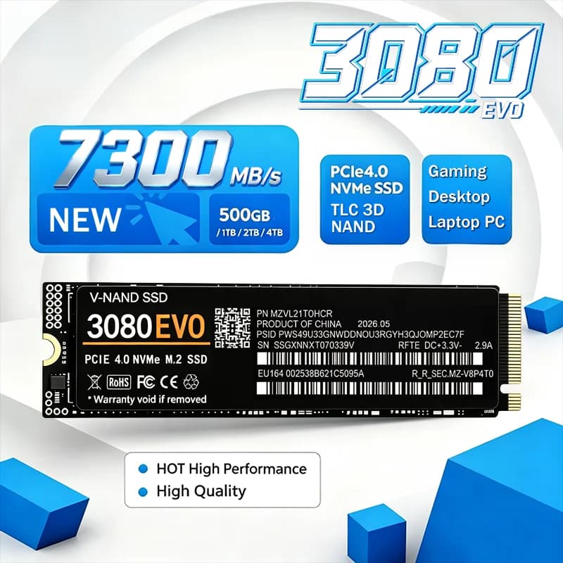 3080 EVO NVMe PCIe 4.0 x4 SSD M.2 500GB 1TB 2TB 4TB 7300MBs TLC 3D NAND for PS5 gaming laptops desktops low power