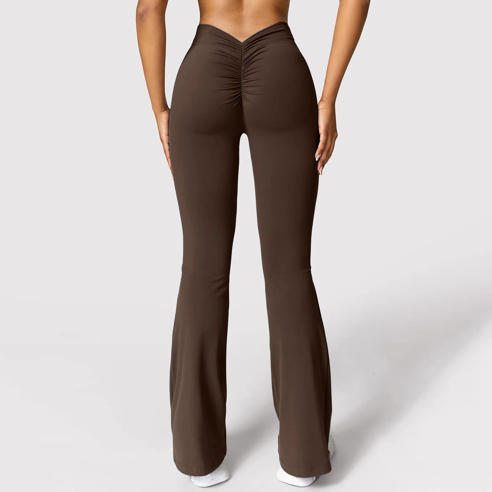 Pantaloni Yoga a Vita Alta con Controllo Pancia e Gamba Svasata per Donne, Leggings Senza Cuciture per Sollevamento Glutei e Allenamento