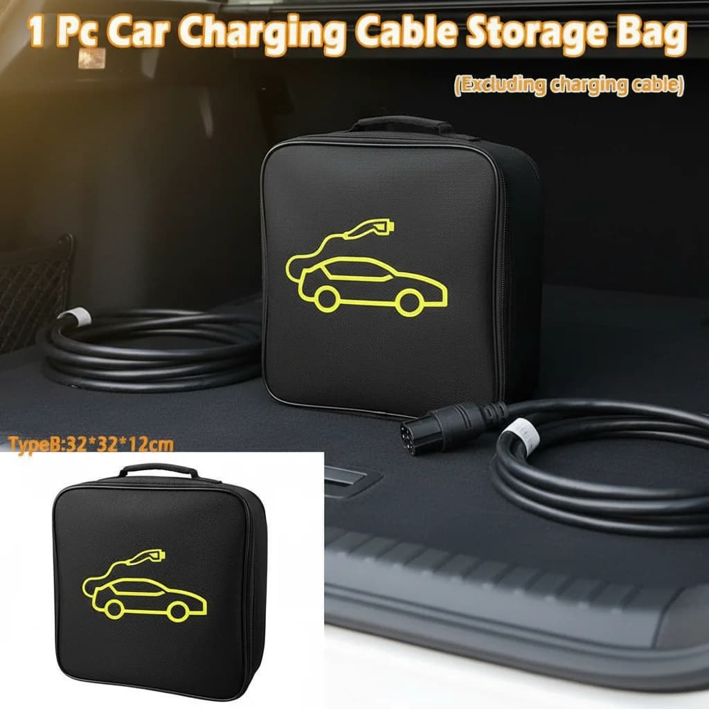 Borsa portaoggetti per cavo ponticello batteria per auto elettrica Organizzatore impermeabile per cavi di ricarica e accessori EV
