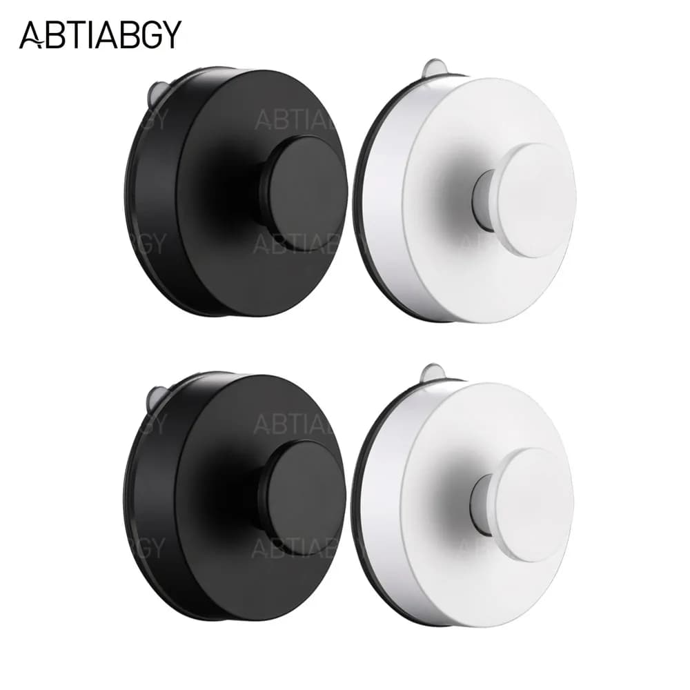 1/2/4 Pezzi Gancio a ventosa nero/bianco, senza foratura, riutilizzabile, appendiabiti da parete per camera da letto, bagno, cucina, per asciugamani, vestiti, cappotti