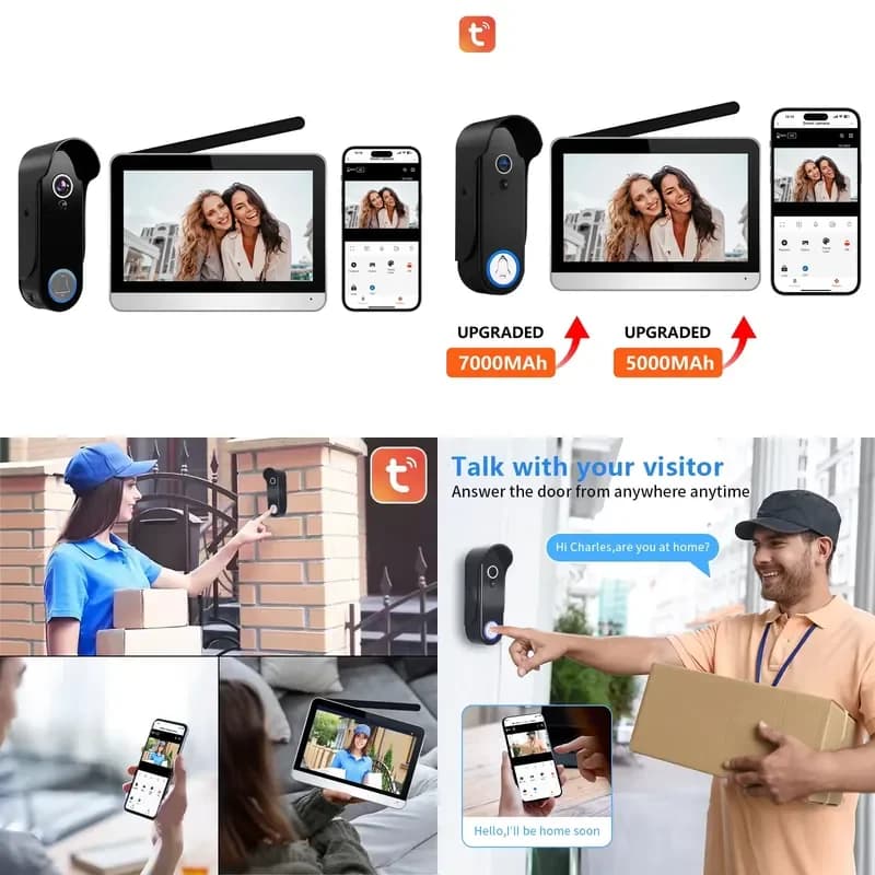 Factory-Low Priced Smart App Wireless Video Doorbell Touchscreen Night Vision Color No Cloud Fee Smart Life App