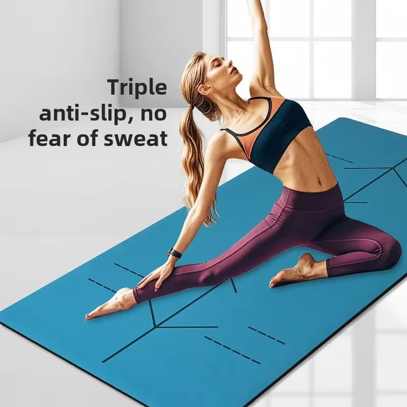 Travel yoga mat made of durable and non-slip design with optimum thickness with optional shoulder strap