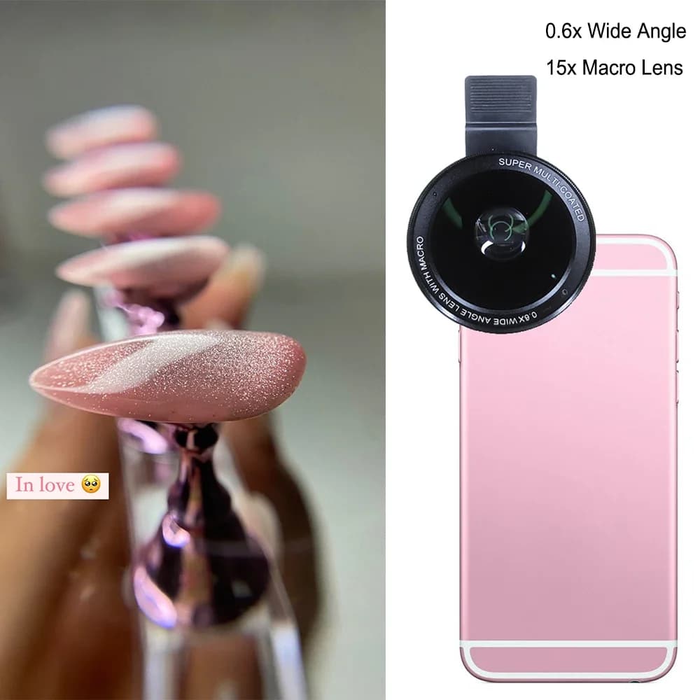12.5X Macro Lens 4K HD Professional Photography Phone Camera Lens for Eyelashes Diamond Jewelry 0.45X Macro Lens for Smartphone