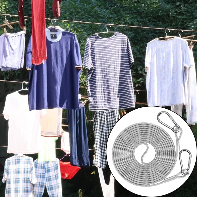 Guinzaglio e stendibiancheria per animali domestici in acciaio inossidabile da 1 pezzo, design antivento portatile da 3 metri, ideale per uso in campeggio all'aperto, durevole e versatile