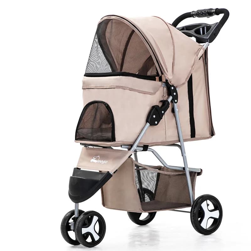 Passeggino per cani Carrello da trasporto 3 ruote Grande passeggino staccabile per animali domestici per cani Passeggino portatile pieghevole per cani e gatti da viaggio