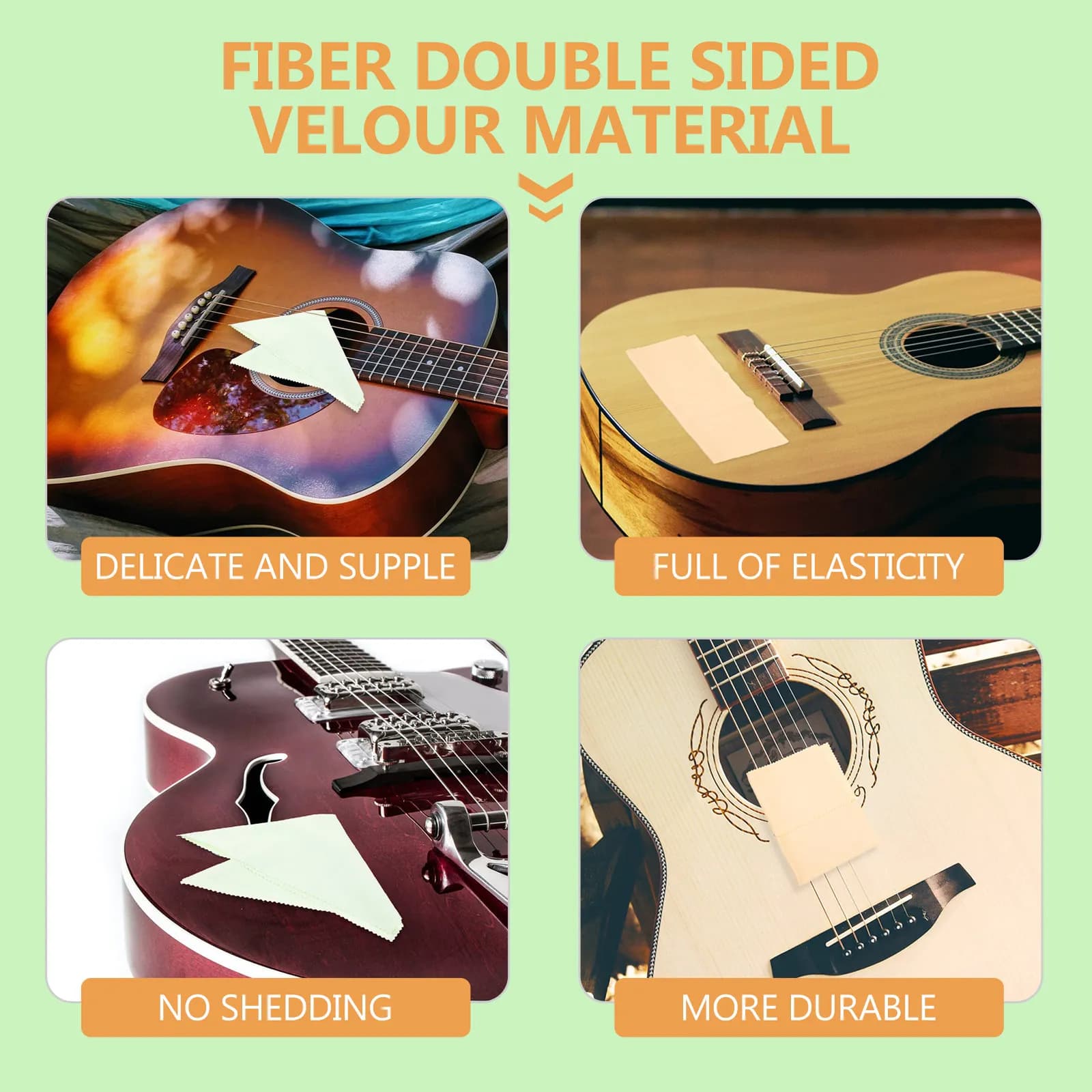 5 pezzi di panni per la pulizia degli strumenti musicali, morbidi, riutilizzabili, lavabili, antigraffio, per chitarra, violino, ukulele, pianoforte