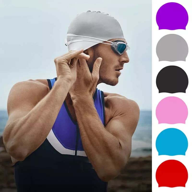 Unisex Swimwear in Silicone for Adults, Waterproof, Anti-slip, Elastic, for Long Hair and Courtesy