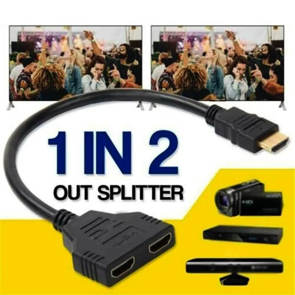 Splitter HDMI HD 4K Double port Cable 1 in 2 out Adapter HDTV male-female for laptop TV Box Monitor Splitter compatible HDMI