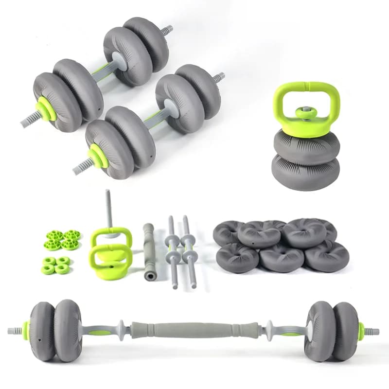 Home Gym dumbbell set, rubber fitness equipment, 20 kg 3-in-1 adjustable kettlebell