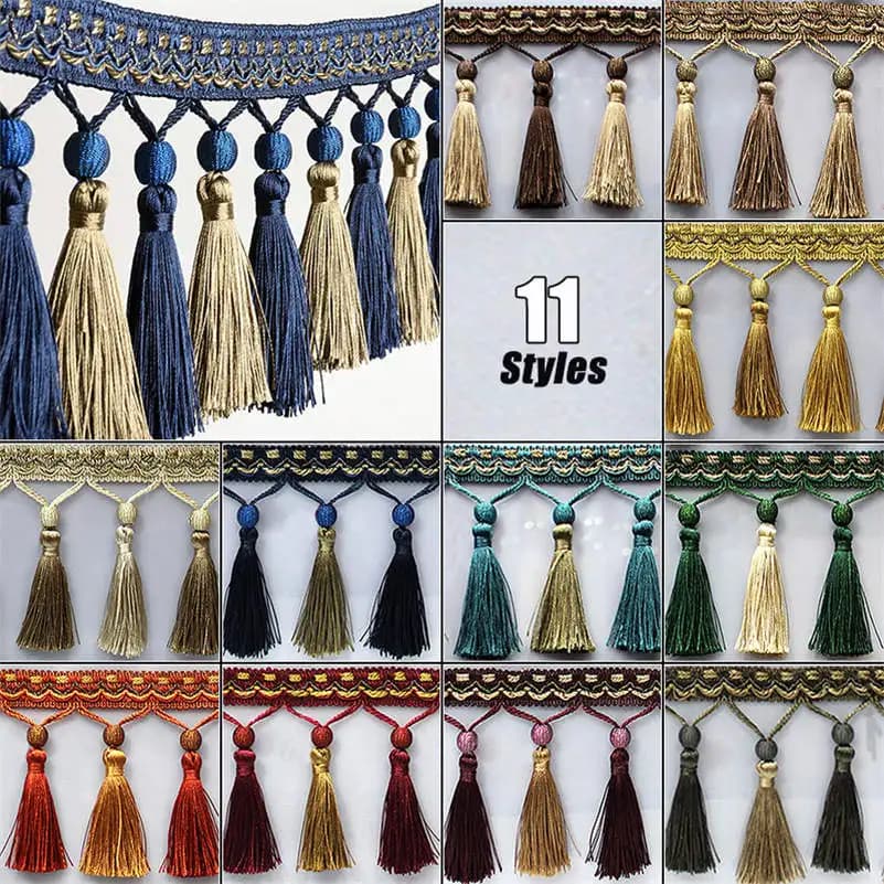 1/3M Nappa Frangia Trim Cucito Artigianato Rifiniture Bordi Tende Cuscino Divano Tavolo Tappezzeria Divano Decor Accessorio
