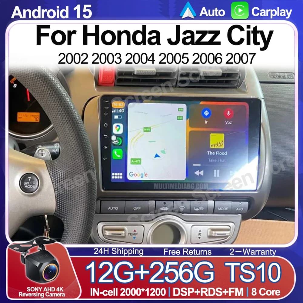 Autoradio 9 "HD Per Honda Jazz City 2002 2003 2004 2005 2006 2007 Lettore Video Multimediale Universale Carplay Stereo GPS DSP Andro