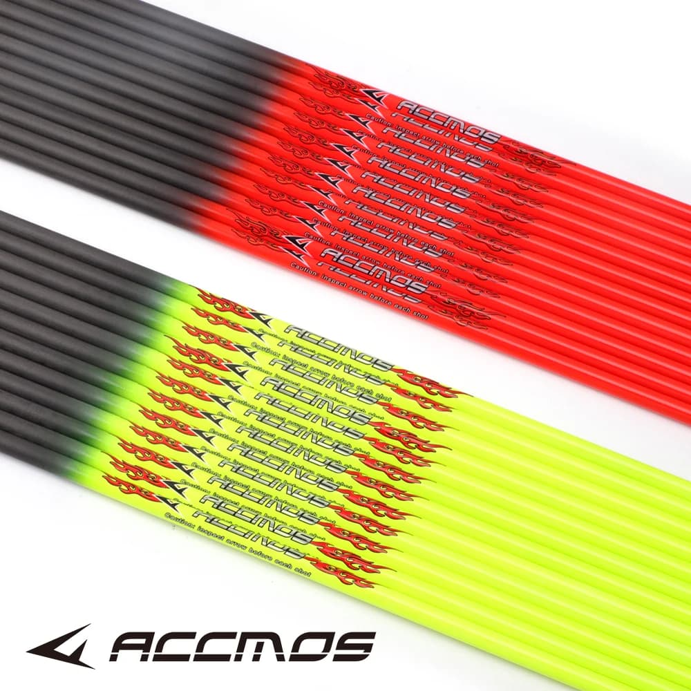 ACCMOS Colonna vertebrale da 32 pollici 800/700/600/500/400/340/300 ID 6.2mm Aste per frecce in carbonio puro per tiro con l'arco Caccia/Tiro