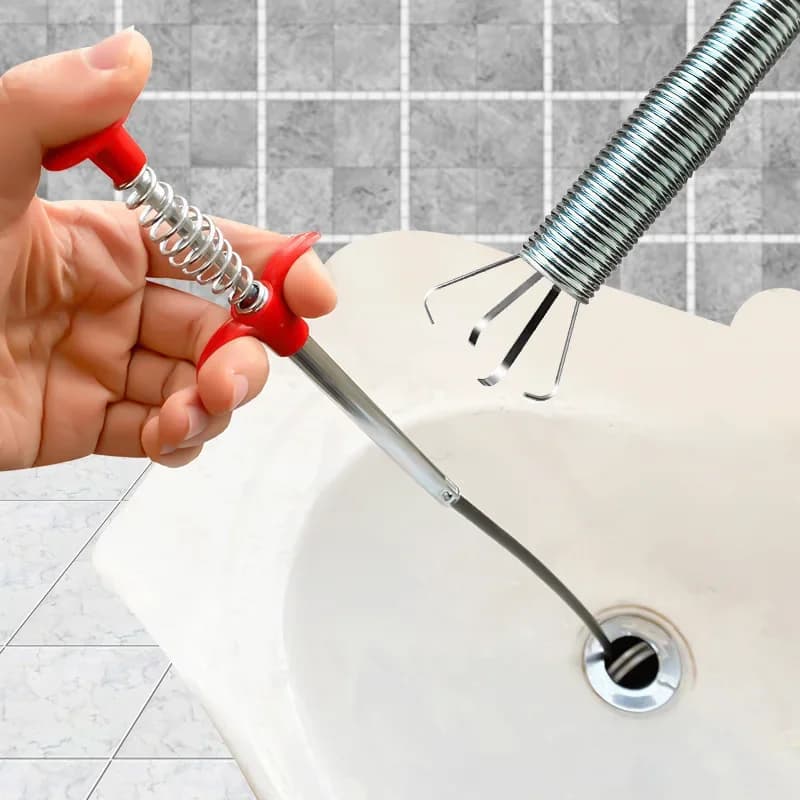 Tired for pipes for cleaning kitchen sink and sinks Unlock for sewer toilet with grip handle Supply in factory Unlocker four griffe pickup