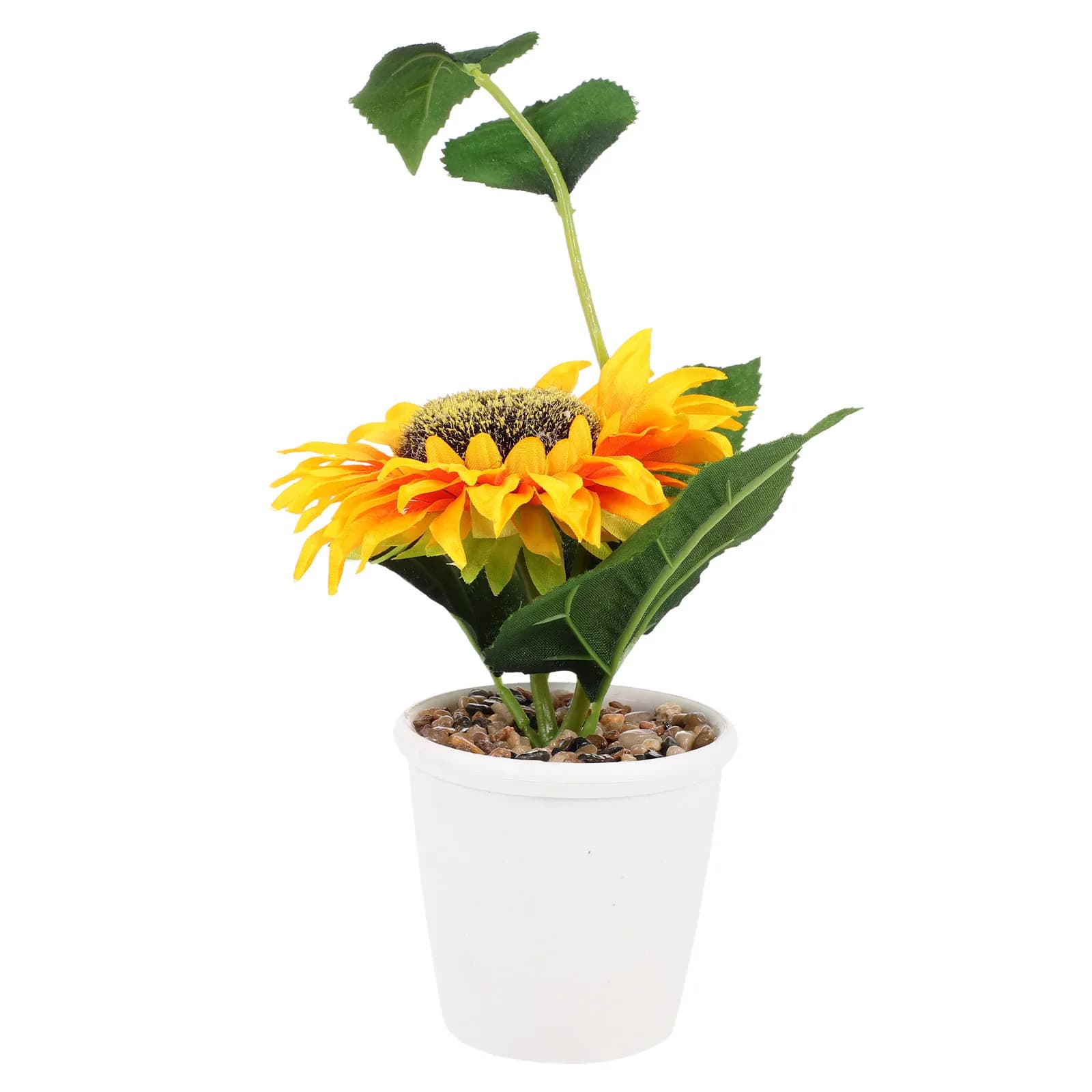 Simulated Sunflower Bonsai, Artificial Vase Plant, Floral Ornament for Home, Desk, Holidays and Living Room