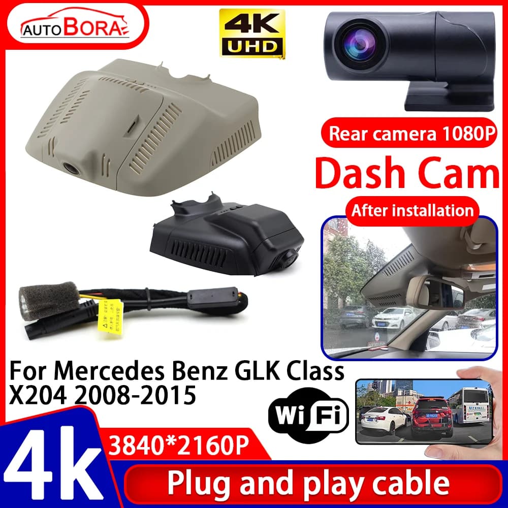 Video recorder ZhuCamX with Night Vision 4K UHD, Plug and Play, Dash Cam for Auto Mercedes Benz Classe GLK X204 2008- 2015