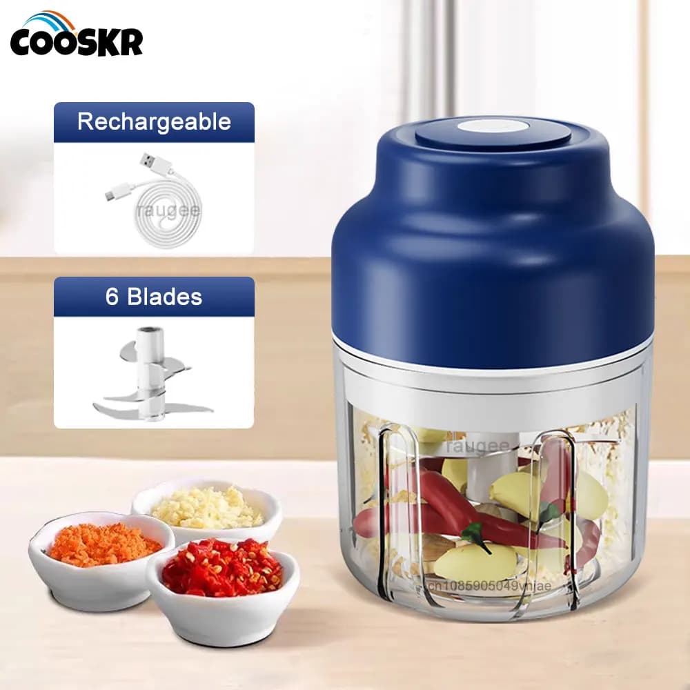 Tritatutto Elettrico per Aglio, Mini Pressa per Aglio Ricaricabile, Tritacarne Portatile da 320ml, Frullatore per Aglio