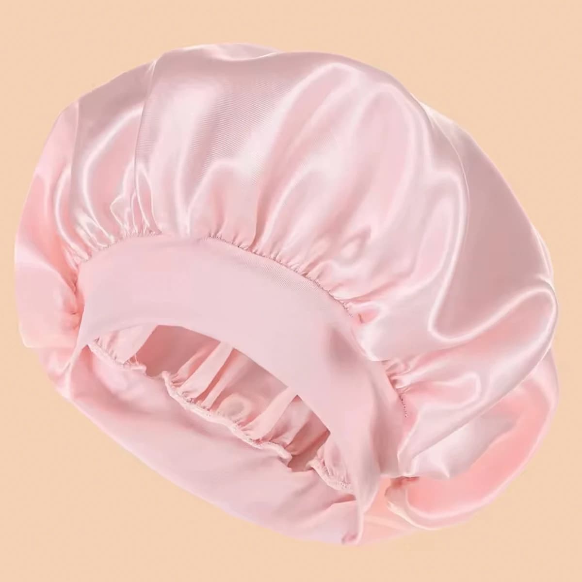 1 piece pure satin broad stretched woman's bath hat, daily use, silk hat to wash hair, easy to clean and reusable, bathroom ab