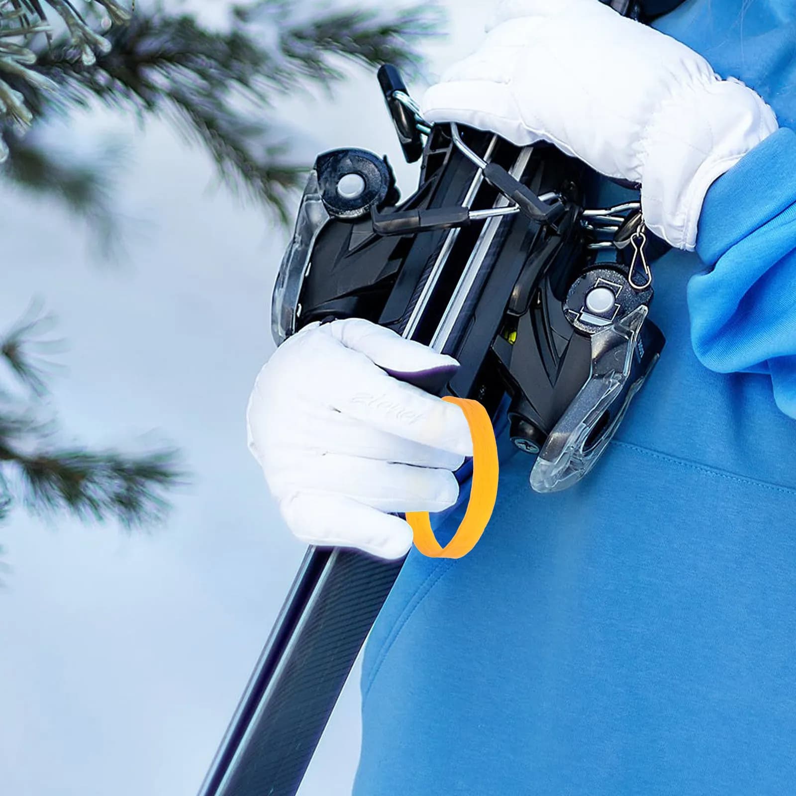 30 Pezzi Cinghie di Fissaggio per Snowboard in Gomma ad Alta Resistenza, Accessorio per Sci, Fascia di Fissaggio Universale per Snowboard