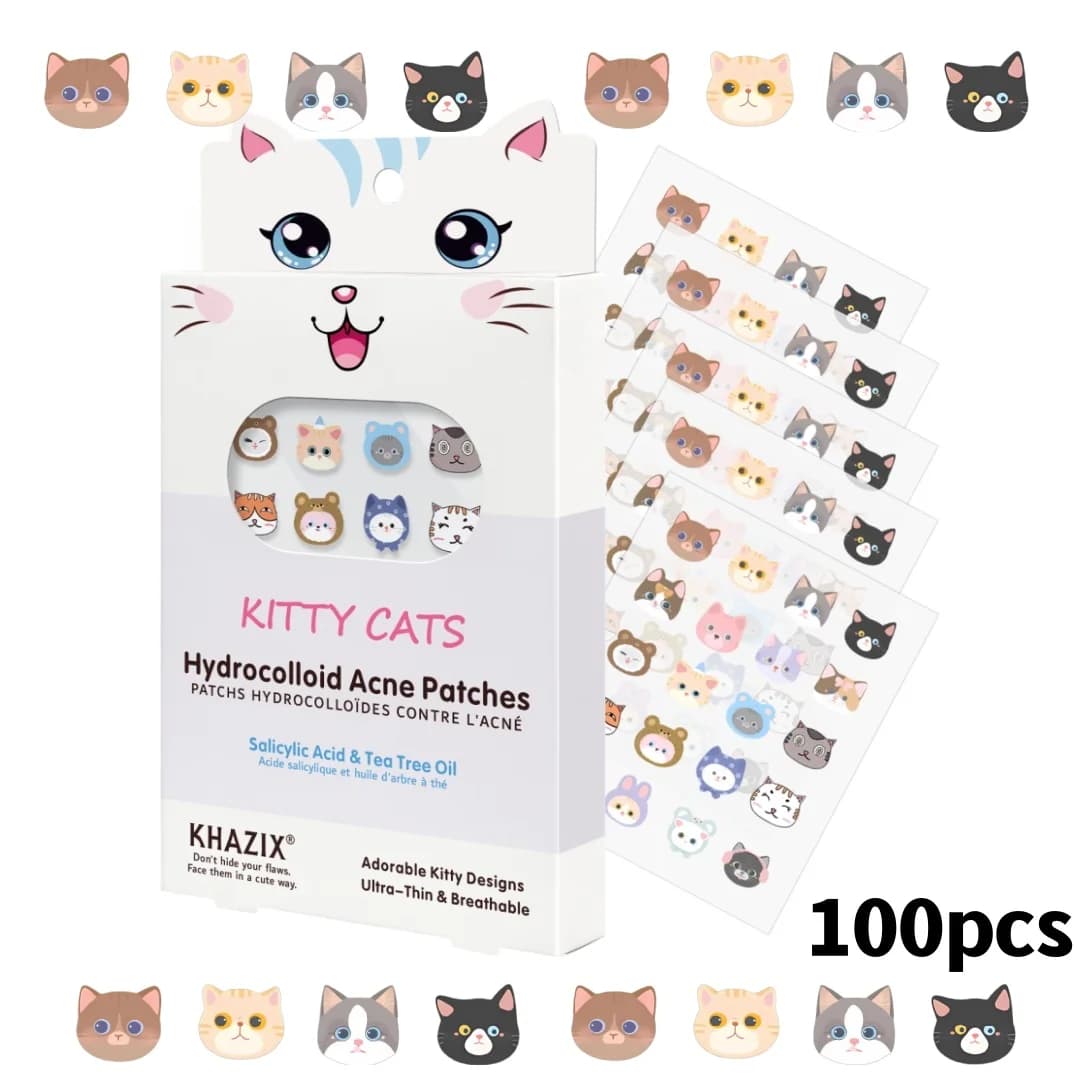 100 new plasters for the facial acne of cartoons, covering the stretch marks of acne, white, invisible, thin, for skin care.
